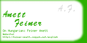 anett feiner business card